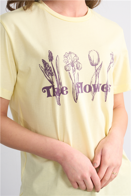 C.K Y26 8791 Fithit Byn B.Yk Regular Baskılı T-shirt U.Sarı