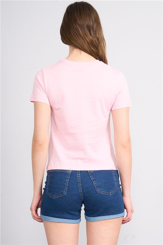 C.K Y26 8842 Fithit Byn B.Yk Regular Baskılı T-shirt A.Pembe