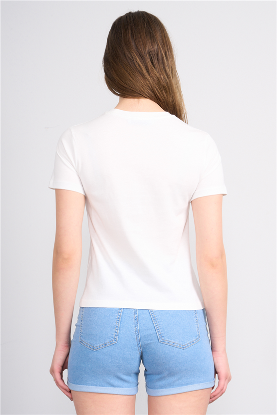 C.K Y26 8843 Fithit Byn B.Yk Regular Baskılı T-shirt Krem