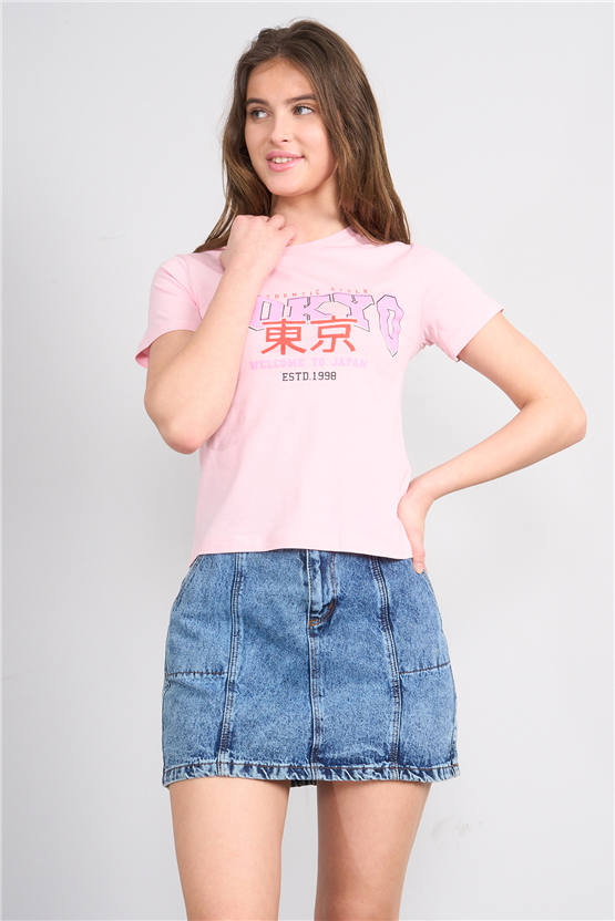 C.K Y26 8844 Fithit Byn B.Yk Regular Baskılı T-shirt A.Pembe