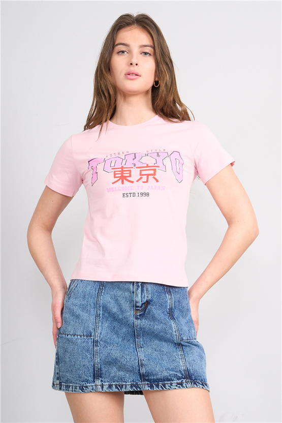 C.K Y26 8844 Fithit Byn B.Yk Regular Baskılı T-shirt A.Pembe