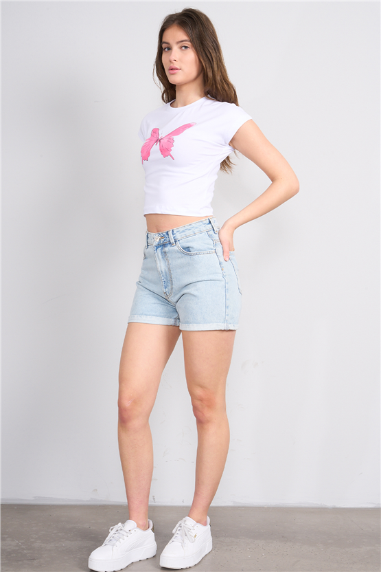 C.K Y26 8846 Fithit Byn B.Yk Regular Baskılı T-shirt Beyaz