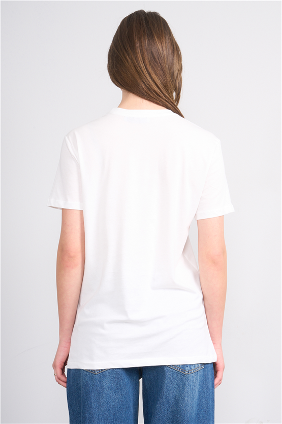 C.K Y26 8847 Fithit Byn B.Yk Regular Baskılı T-shirt Krem