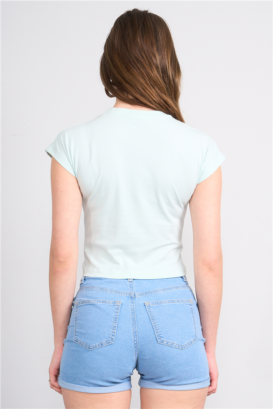 C.K Y26 8852 Fithit Byn B.Yk Regular Penye Baskılı T-shirt Cagla