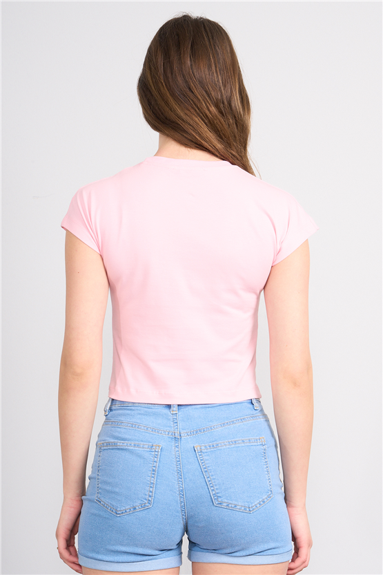 C.K Y26 8852 Fithit Byn B.Yk Regular Penye Baskılı T-shirt A.Pembe