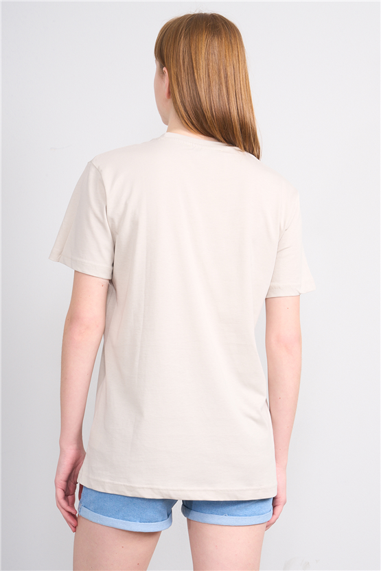 C.K Y26 8858 Fithit Byn B.Yk Regular Baskılı T-shirt Vizon