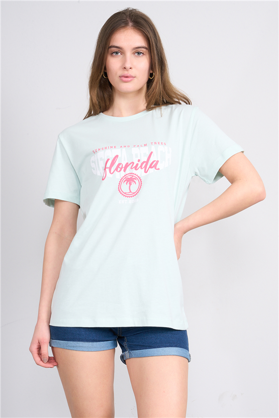 C.K Y26 8861 Fithit Byn B.Yk Regular Baskılı T-shirt Cagla