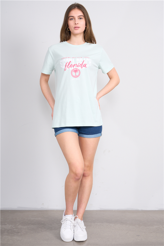 C.K Y26 8861 Fithit Byn B.Yk Regular Baskılı T-shirt Cagla