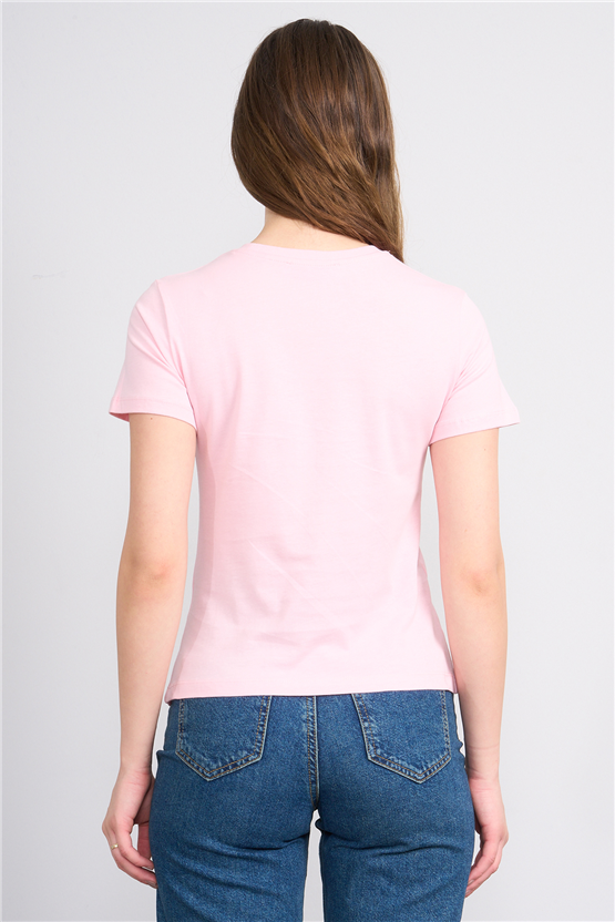 C.K Y26 8863 Fithit Byn B.Yk Regular Baskılı T-shirt A.Pembe