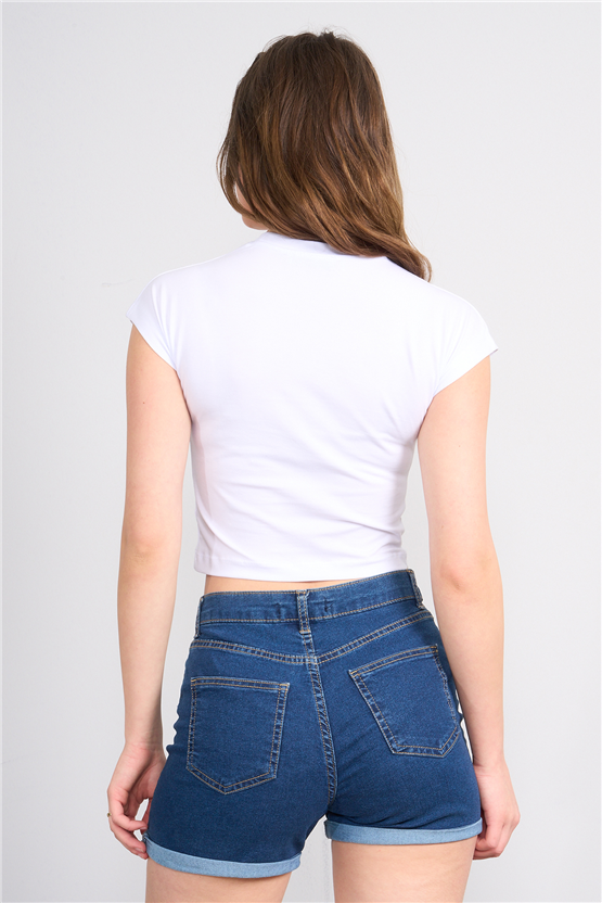 C.K Y26 8864 Fithit Byn B.Yk Regular Baskılı T-shirt Beyaz