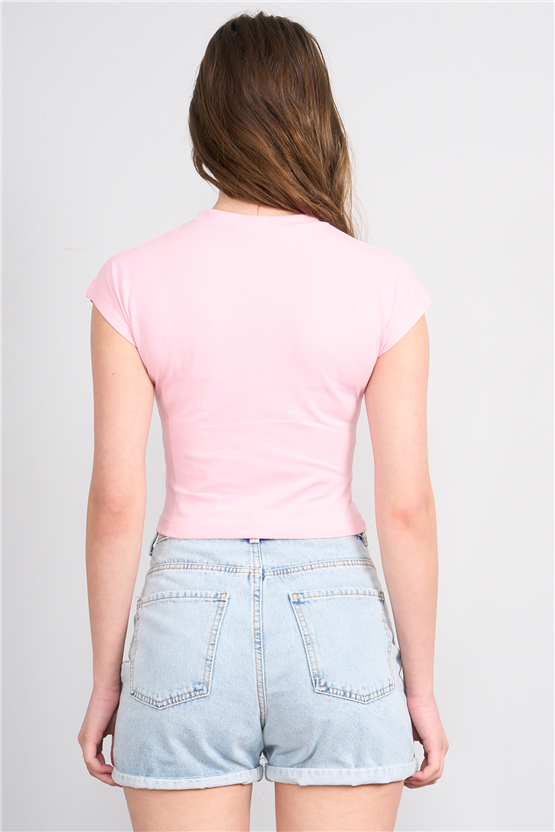 C.K Y26 8864 Fithit Byn B.Yk Regular Baskılı T-shirt A.Pembe