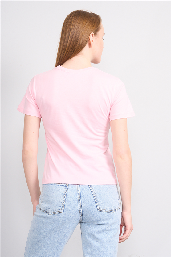 C.K Y26 8865 Fithit Byn B.Yk Regular Baskılı T-shirt A.Pembe
