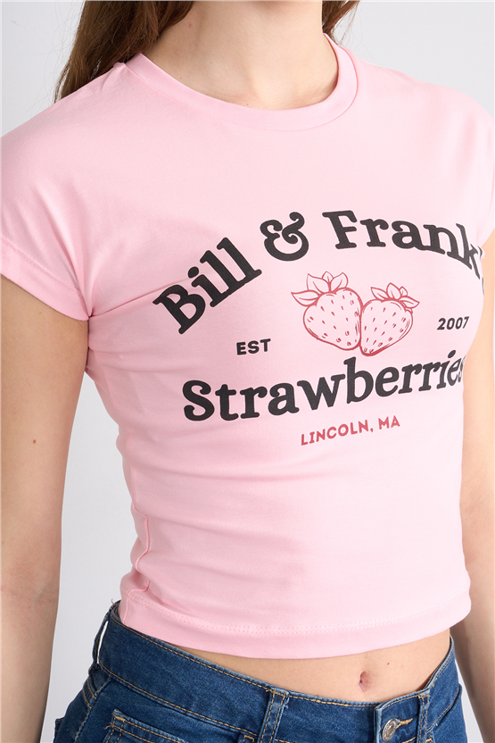 C.K Y26 8875 Fithit Byn B.Yk Slimfıt Baskılı T-shirt A.Pembe