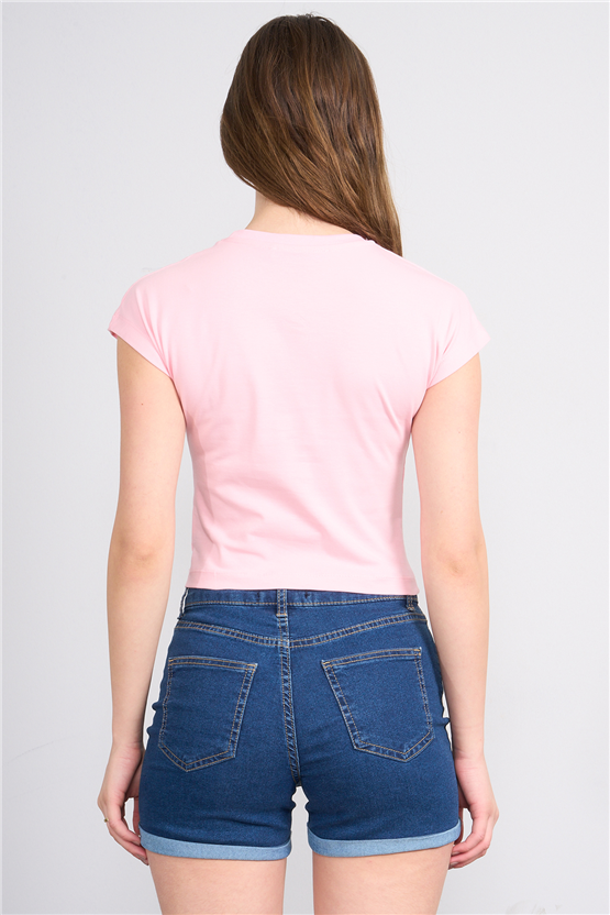 C.K Y26 8875 Fithit Byn B.Yk Slimfıt Baskılı T-shirt A.Pembe