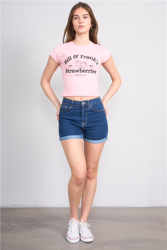 C.K Y26 8875 Fithit Byn B.Yk Slimfıt Baskılı T-shirt A.Pembe