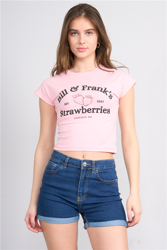 C.K Y26 8875 Fithit Byn B.Yk Slimfıt Baskılı T-shirt A.Pembe