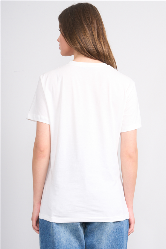 C.K Y26 8880 Fithit Byn B.Yk Regular Baskılı T-shirt Krem