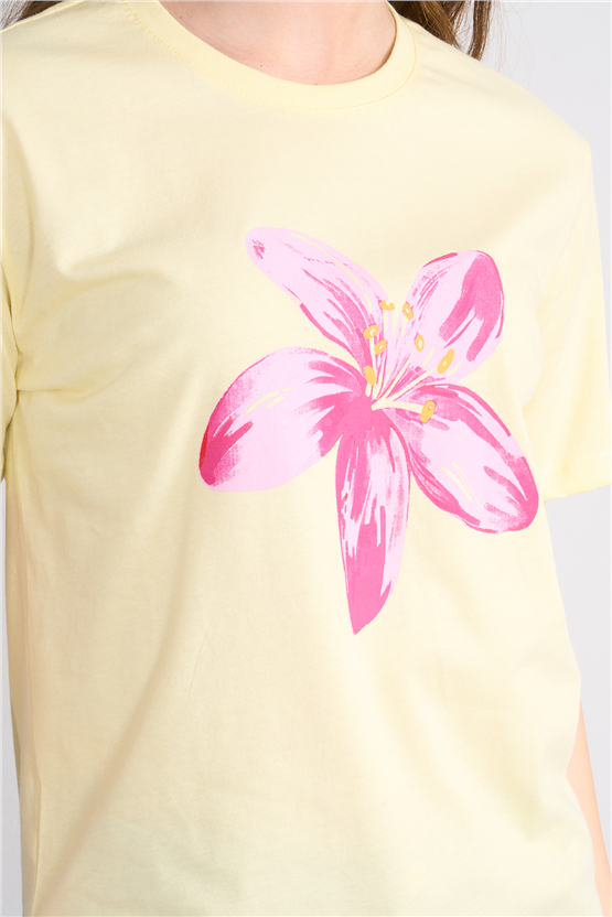 C.K Y26 8882 Fithit Byn B.Yk Regular Baskılı T-shirt U.Sarı