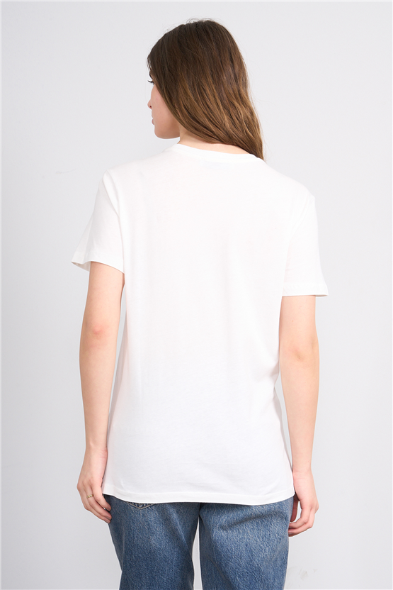 C.K Y26 8883 Fithit Byn B.Yk Regular Baskılı T-shirt Krem