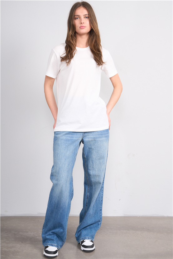 C.K Y26 8884 Fithit Byn B.Yk Regular Baskılı T-shirt Krem