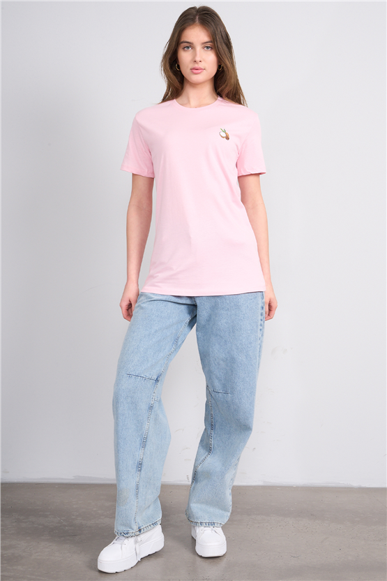 C.K Y26 8884 Fithit Byn B.Yk Regular Baskılı T-shirt A.Pembe