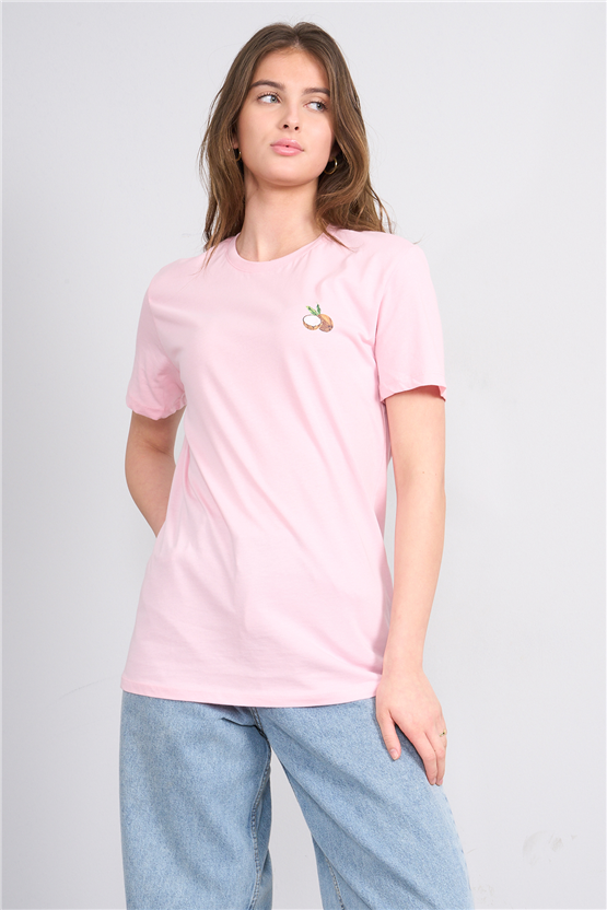 C.K Y26 8884 Fithit Byn B.Yk Regular Baskılı T-shirt A.Pembe
