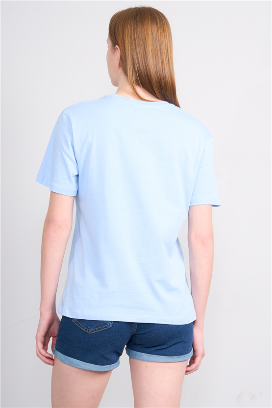 C.K Y26 8887 Fithit Byn B.Yk Regular Baskılı T-shirt Bebe Mavi