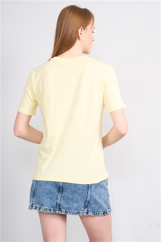 C.K Y26 8887 Fithit Byn B.Yk Regular Baskılı T-shirt U.Sarı