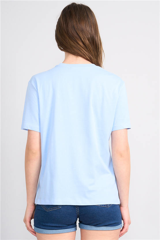 C.K Y26 8890 Fithit Byn B.Yk Regular Baskılı T-shirt Bebe Mavi