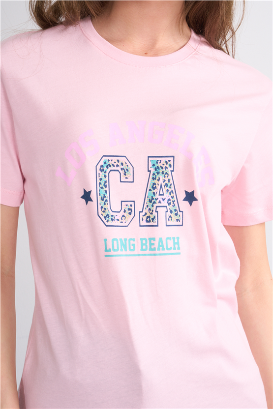 C.K Y26 8892 Fithit Byn B.Yk Regular Baskılı T-shirt A.Pembe