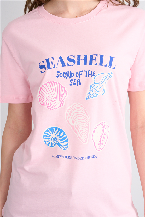 C.K Y26 8898 Fithit Byn B.Yk Regular Baskılı T-shirt A.Pembe