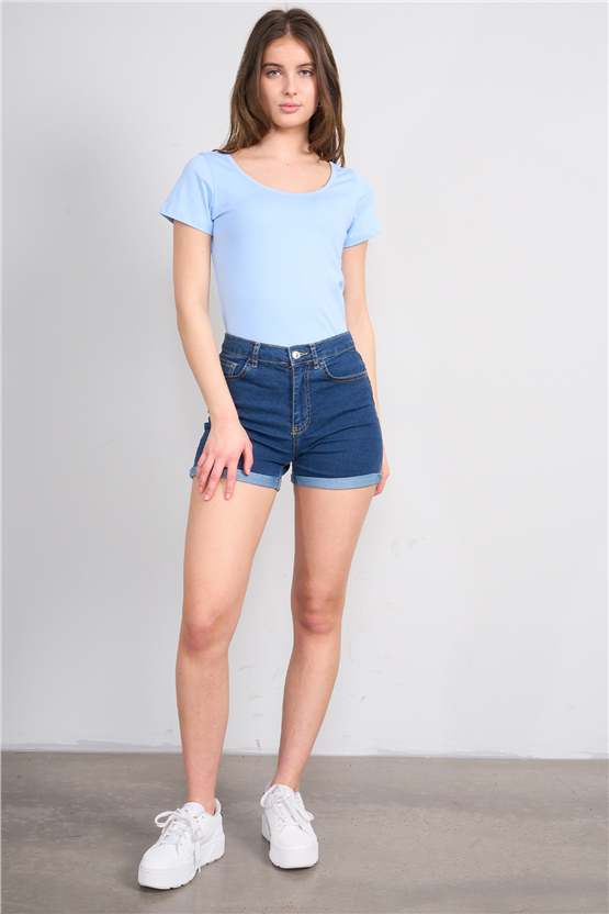 C.K Y26 8913 Fithit Byn Kayık Yk. Penye T-shirt Bebe Mavi