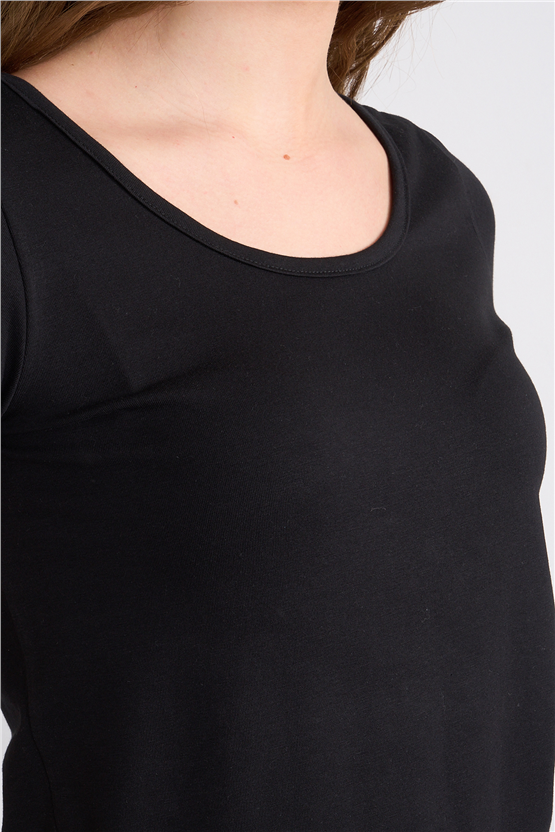C.K Y26 8913 Fithit Byn Kayık Yk. Penye T-shirt Siyah