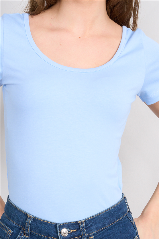 C.K Y26 8913 Fithit Byn Kayık Yk. Penye T-shirt Bebe Mavi