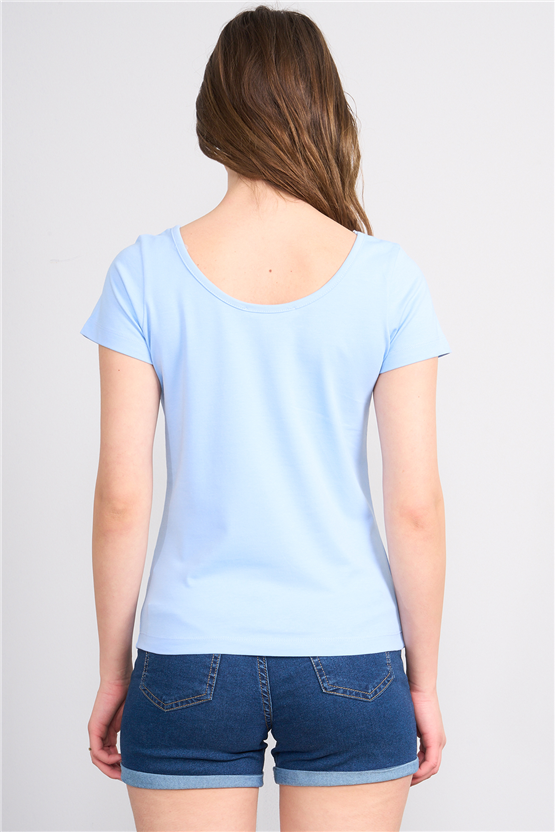 C.K Y26 8913 Fithit Byn Kayık Yk. Penye T-shirt Bebe Mavi
