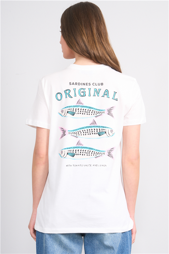 C.K Y26 8914 Fithit Byn B.Yk Oversıze Baskılı T-shirt Krem