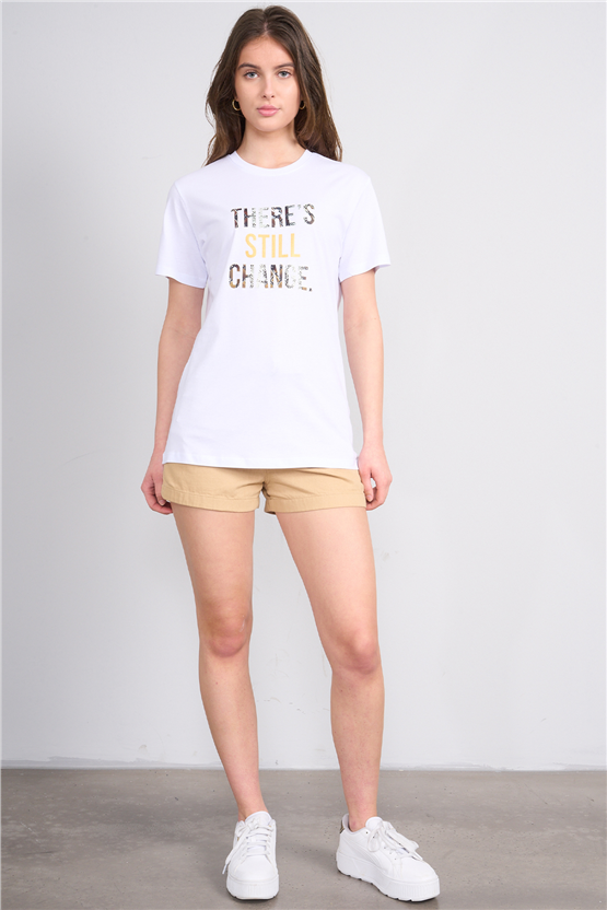 C.K Y26 8927 Fithit Byn B.Yk Regular Baskılı T-shirt Beyaz