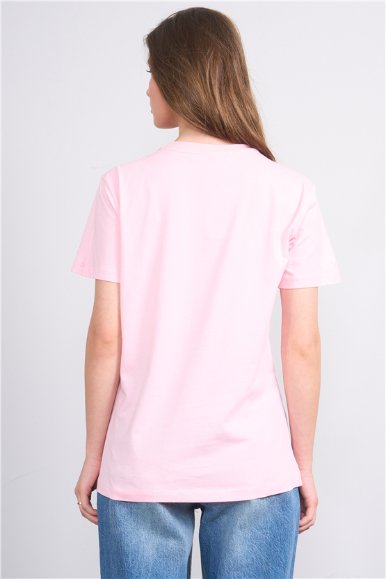 C.K Y26 8939 Fithit Byn B.Yk Regular Baskılı T-shirt A.Pembe