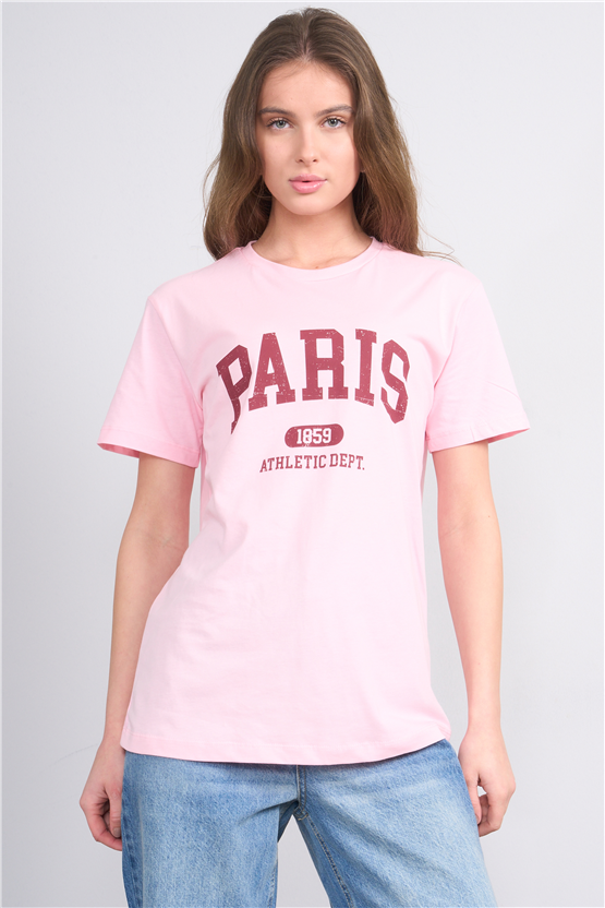 C.K Y26 8939 Fithit Byn B.Yk Regular Baskılı T-shirt A.Pembe