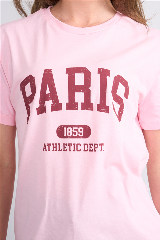 C.K Y26 8939 Fithit Byn B.Yk Regular Baskılı T-shirt A.Pembe