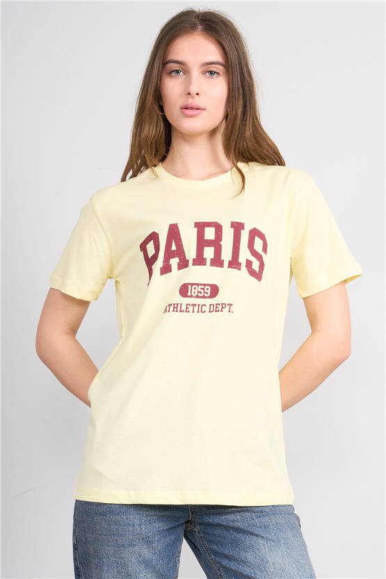 C.K Y26 8939 Fithit Byn B.Yk Regular Baskılı T-shirt U.Sarı