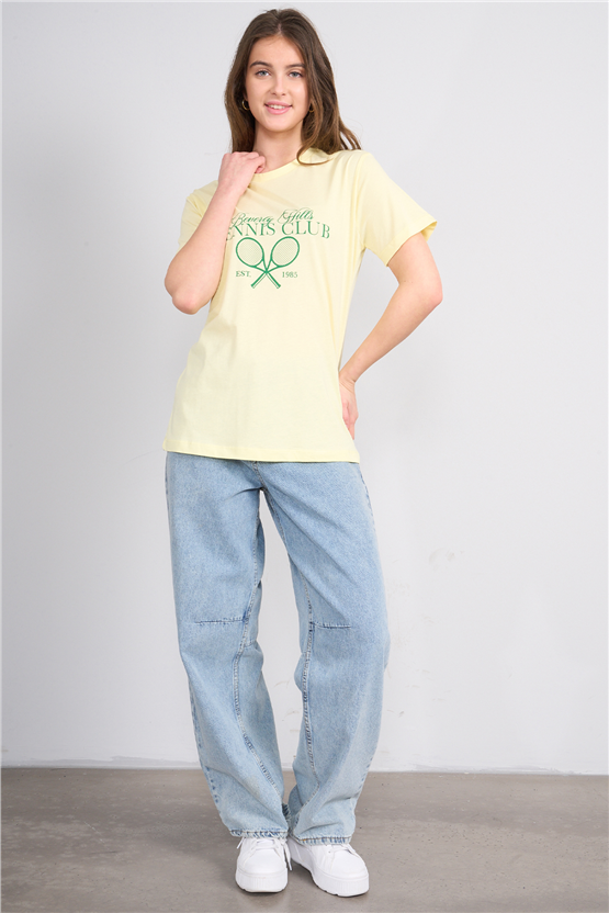 C.K Y26 8940 Fithit Byn B.Yk Regular Baskılı T-shirt U.Sarı