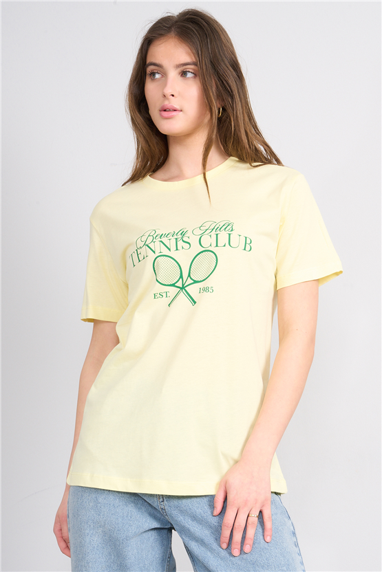 C.K Y26 8940 Fithit Byn B.Yk Regular Baskılı T-shirt U.Sarı