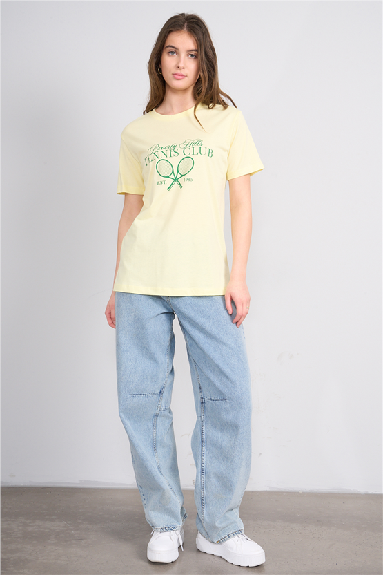 C.K Y26 8940 Fithit Byn B.Yk Regular Baskılı T-shirt U.Sarı