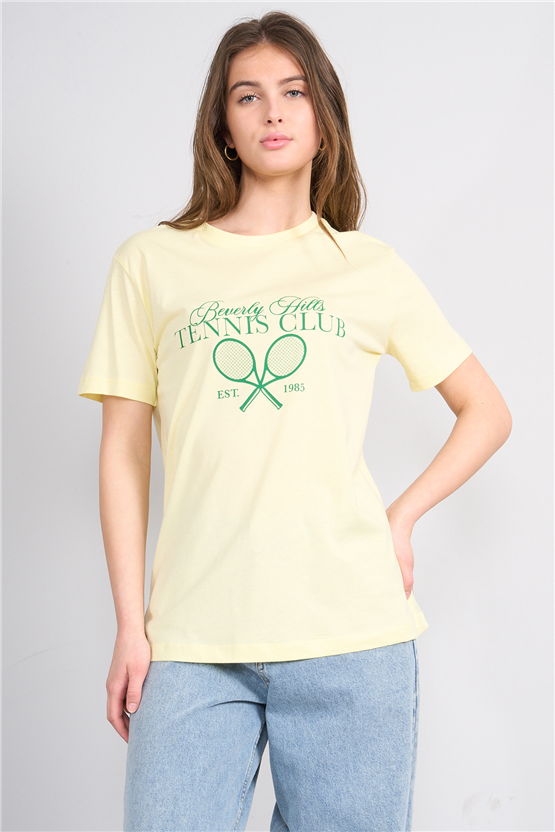 C.K Y26 8940 Fithit Byn B.Yk Regular Baskılı T-shirt U.Sarı