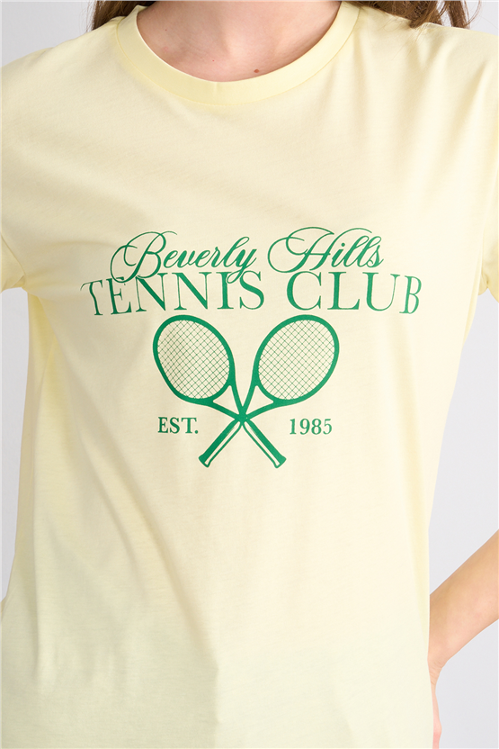 C.K Y26 8940 Fithit Byn B.Yk Regular Baskılı T-shirt U.Sarı