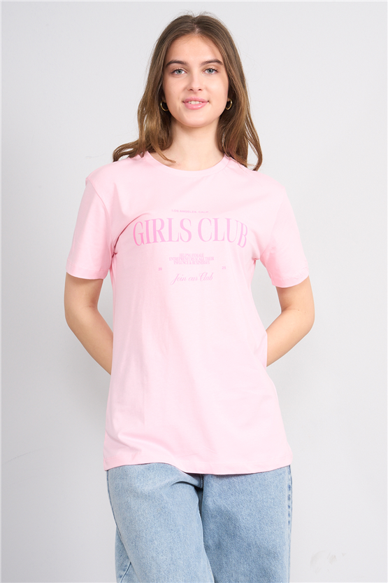 C.K Y26 8941 Fithit Byn B.Yk Regular Baskılı T-shirt A.Pembe