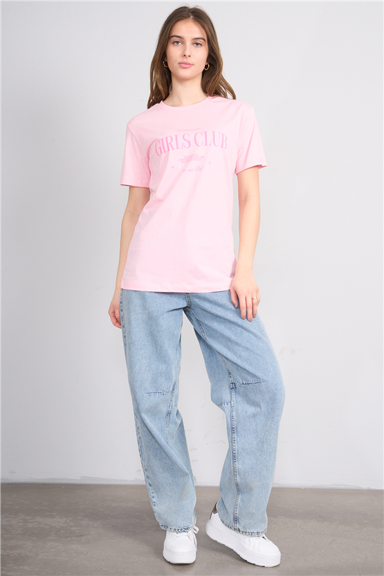 C.K Y26 8941 Fithit Byn B.Yk Regular Baskılı T-shirt A.Pembe