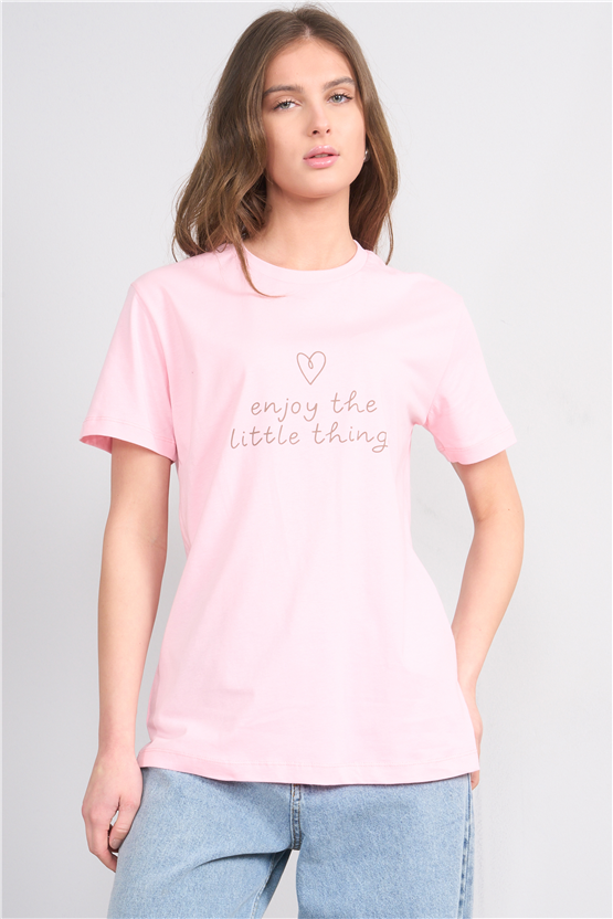 C.K Y26 8943 Fithit Byn B.Yk Regular Baskılı T-shirt A.Pembe