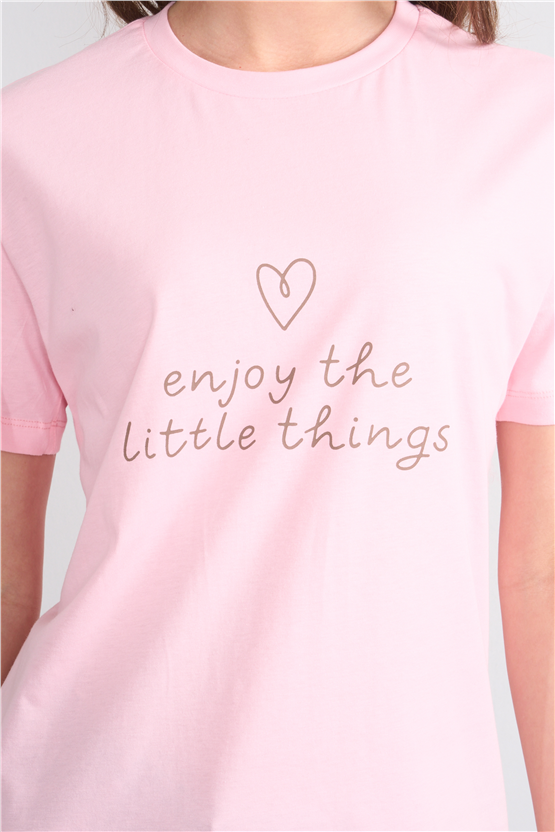 C.K Y26 8943 Fithit Byn B.Yk Regular Baskılı T-shirt A.Pembe